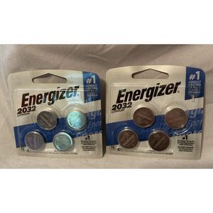 Energizer 2032 Lithium Coin Batteries 2 pack of 4  Total 8 (Expire2033)